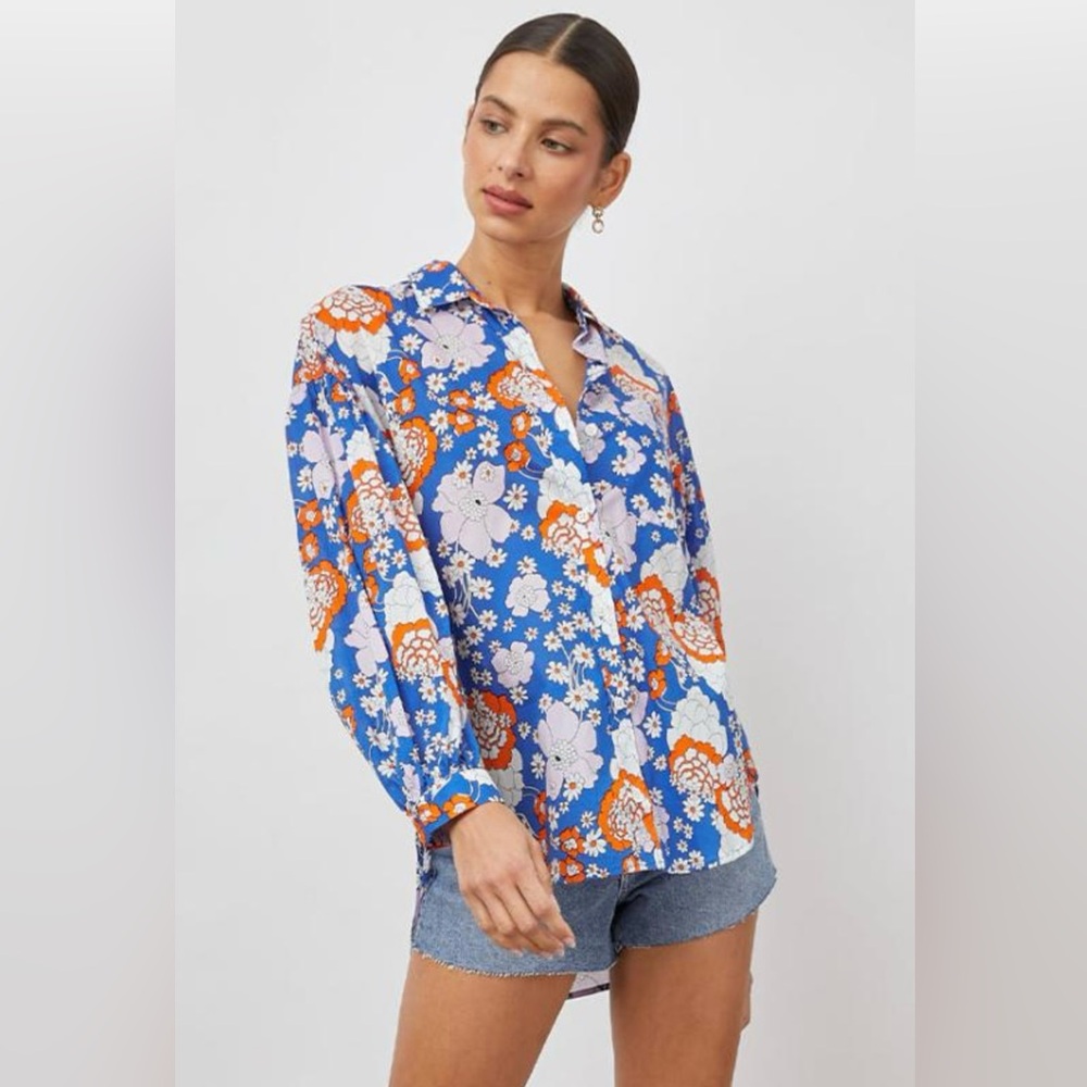 Rails - JANAE SHIRT Cobalt Floral - Size small